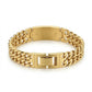 Gold Double Cuban Link ID Bracelet — Alternate angle view