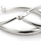 Silver Smooth Oval Hoop Earrings — Close-up detail