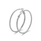Silver Diamond-Cut Textured Hoop Earrings — Alternate angle view
