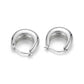 Silver Chunky Huggie Hoop Earrings — Alternate angle view