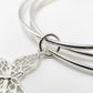 Silver Triple Bangle Set with Butterfly Charm — Close-up detail