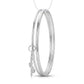 Silver Triple Bangle Set with Butterfly Charm — Alternate angle view