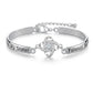 Silver Sister Love Knot Bracelet with Rhinestone — Front view