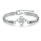 Silver Sister Love Knot Bracelet with Rhinestone — Three-quarter angle view