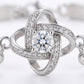 Silver Sister Love Knot Bracelet with Rhinestone — Close-up detail