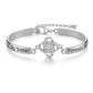 Silver Sister Love Knot Bracelet with Rhinestone — Alternate angle view