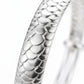 Silver Scale Pattern Adjustable Bangle — Close-up detail