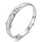Silver Diamond-Cut Star Burst Adjustable Bangle — Alternate angle view