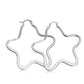 Silver Wavy Star Hoop Earrings — Front view