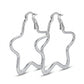 Silver Wavy Star Hoop Earrings — Alternate angle view