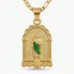 Gold San Judas Arch Pendant Necklace — Close-up detail