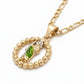 Gold San Judas Beaded Frame Pendant Necklace — Three-quarter angle view
