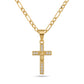 Gold Rhinestone Cross Pendant Necklace — Front view