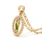 Gold San Judas Beaded Frame Pendant Necklace — Alternate angle view