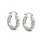 Silver Tribal Engraved Medium Hoop Earrings — Alternate angle view