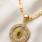 Virgencita Medal Necklace 14K Gold Plated With Figaro 4, 5MM in 22 in Inches