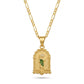 Gold San Judas Arch Pendant Necklace — Front view