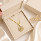 Virgencita Medal Necklace 14K Gold Plated With Figaro 4, 5MM in 22 in Inches