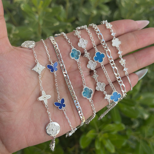 7 Pcs Bundle Bracelet Silver