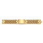 Gold Double Cuban Link ID Bracelet — Front view