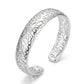 Silver Filigree Scrollwork Open Cuff Bangle — Three-quarter angle view