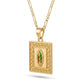 Gold Guadalupe Square Greek Key Pendant Necklace — Three-quarter angle view
