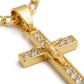 Gold Rhinestone Cross Pendant Necklace — Close-up detail