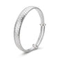 Silver Scale Pattern Adjustable Bangle — Three-quarter angle view