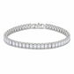 Silver Baguette Zirconia Tennis Bracelet — Front view