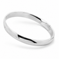 Silver Plain Polished Round Bangle — Three-quarter angle view