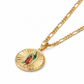 Gold Reversible Guadalupe and San Judas Pendant Necklace — Alternate angle view