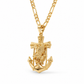 Gold Anchor Cross Eagle Pendant Necklace — Alternate angle view
