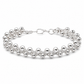 Silver Woven Bead Link Bracelet — Alternate angle view