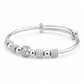 Silver Beaded Charm Adjustable Bangle — Alternate angle view