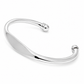 Silver Polished Open Cuff Bangle — Alternate angle view