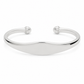 Silver Polished Open Cuff Bangle — Front view