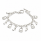 Silver Handbag and Heel Charm Toggle Bracelet — Three-quarter angle view