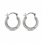Silver Tribal Engraved Medium Hoop Earrings — Front view