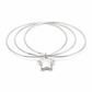 Silver Triple Bangle Set with Star Charm — Front view