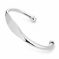 Silver Polished Open Cuff Bangle — Three-quarter angle view