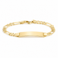 Gold Figaro ID Plate Bracelet — Alternate angle view