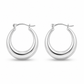 Silver Plain Chunky Hoop Earrings — Front view