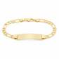 Gold Figaro ID Plate Bracelet — Front view