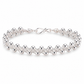 Silver Woven Bead Link Bracelet — Front view