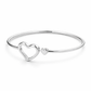 Silver Heart Clasp Minimalist Bangle — Alternate angle view