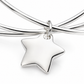 Silver Triple Bangle Set with Star Charm — Close-up detail