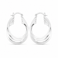 Silver Multi-Row Layered Hoop Earrings — Front view