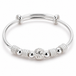 Silver Beaded Charm Adjustable Bangle — Three-quarter angle view
