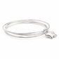 Silver Triple Bangle Set with Star Charm — Alternate angle view