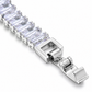 Silver Baguette Zirconia Tennis Bracelet — Close-up detail